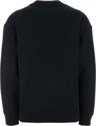 Jil Sander Womens Logo-Embroidered Cotton Sweatshirt Black Sweater