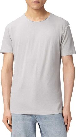 AllSaints Figure Roll Neck Cotton T-Shirt in Pebble Grey at Nordstrom, Size Xx-Large