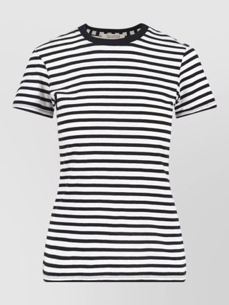Nili Lotan crew neck striped short sleeve top