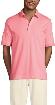 Lands End Short Sleeve Cotton Supima Polo Shirt in Sunset Coral Pink at Nordstrom, Size X-Large