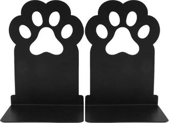 OEM Sujetalibros Met&aacute;licos - Decoraci&oacute;n De Gato - Organizador De Libros - Dise&ntilde;o Antideslizante - 9x12x9 Cm - Negro
