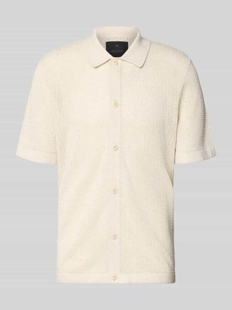 Jack & Jones Regular Fit Freizeithemd in Strick-Optik Modell Owen in Beige, Gr&ouml;&szlig;e XXL