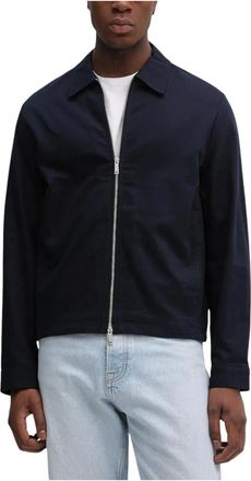 Calvin Klein Light Jackets, male, Blue, 2XL, Cotton Dobby Blouson Jacket