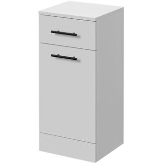 Alexander James Alexander James Gloss White 350mm x 330mm Laundry Basket - 350mm - Matt Black 96mm Knurled Bar Handle