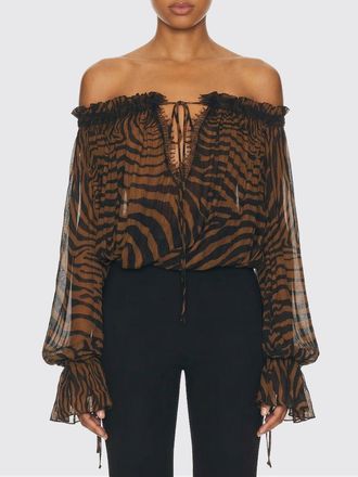 Blumarine Viscose Blouse with Animal Print
