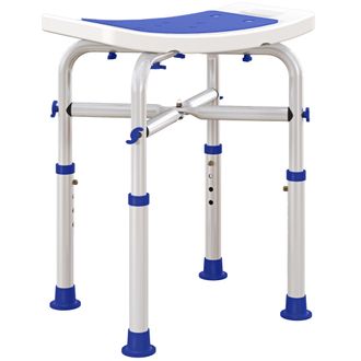 HOMCOM Adjustable Shower Stool With Foot Pads For Elderly Disabled Purple | TJ Hughes