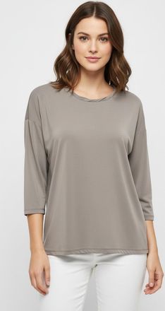 Only 3/4-Arm-Shirt ONLY ONLHANNAH 3/4 TOP JRS, Damen, Gr. XL, cinder, Jersey, Obermaterial: 67% Viskose, 33% Polyester, unifarben, regular fit, Rundhals, S