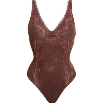 Free People Say You Love Me Lace Bodysuit in Mink at Nordstrom, Size Small