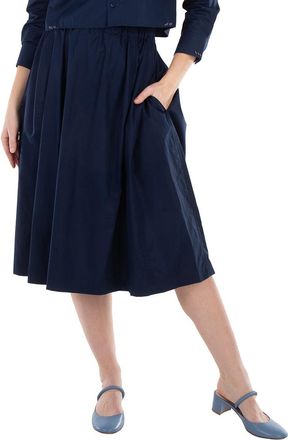 Marni Light Navy A-Line Cotton Midi Skirt