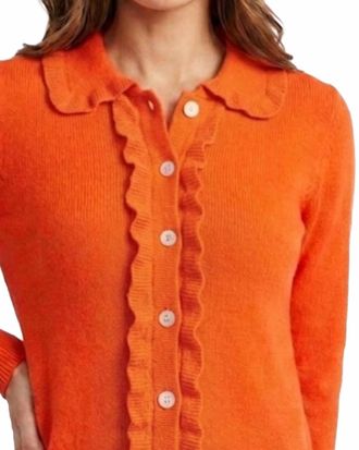 THML Clothing Ruffle Collar Sweater In Orange