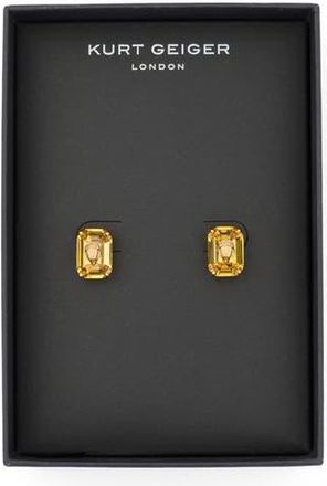 Kurt Geiger Crystal Emerald Stud Earrings in Yellow at Nordstrom Rack