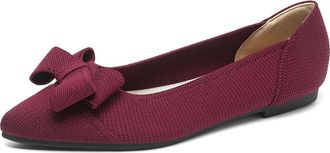 Generic Womens Latin Dance Shoes Womens Flats Shoes Pointed Slip On for Women Comfortable Elegant Dressy Toe Bow Knit Ballet Flat, 5 UK Blue Comfortable Pract