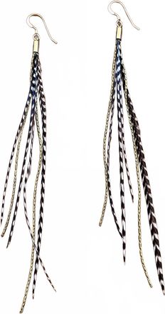 Astali Womens Mini Feather Earrings In Grizzly/gold