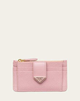 Prada Saffiano Card Case with Triangle Snap