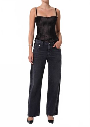 Citizens Of Humanity Lindz Easy Straight Tuxedo Stripe Jean In Kuro