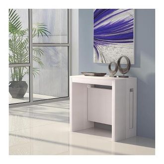 Terraneo Terraneo - Tavolo Extend Riducibile In Consolle Cm 186/80x80/45 X 76 Cm In Mdf Bianco - El540b