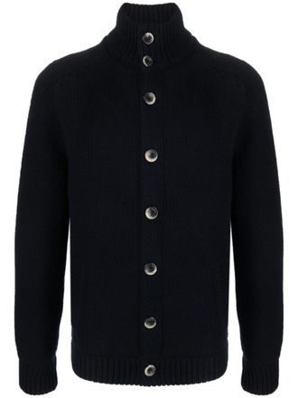 Herno button-up wool cardigan - men - Wool/Polyamide - 56 - Blue