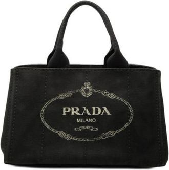 Prada Pre-owned Vintage Canvas Tote Bag - Dames - Vintage Handtas - Zwart - ONE Size - Vintage