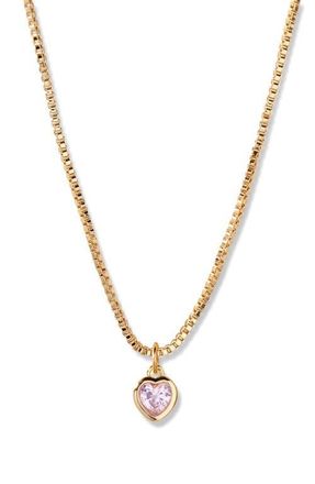 Brook & York Mackenzie Birthstone Heart Pendant Necklace in Gold/June at Nordstrom
