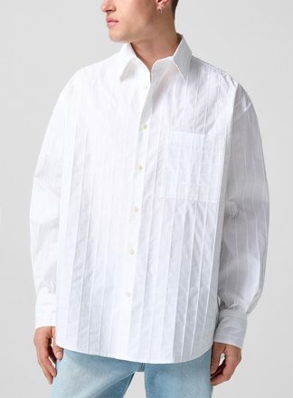 Jacquemus Mens Camargue loose pleated poplin shirt