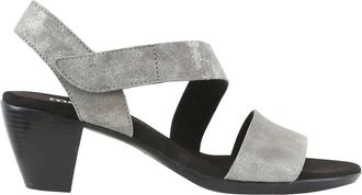 Munro Womens Lucia Grey Metallic Suede Heels Sandal In Grey