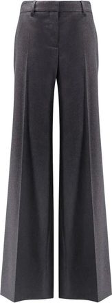 Stella McCartney Wide Trousers, female, Gray, XS, Low-Rise Flared Trousers