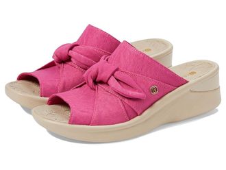 Bzees Smile Slides Womens Sandals Pink Cheetah Fabric : 9.5 M, Textile