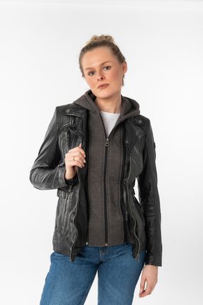 Mauritius Adelyn mit Kapuze 2-in-1-Lederjacke