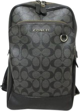 Coach Pre-owned Signature PVC Shoulder Bag - Heren - Vintage Schoudertas - Zwart - ONE Size - Vintage