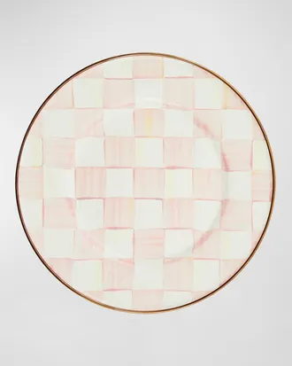 MacKenzie-Childs Rosy Check Enamel Salad/Dessert Plate