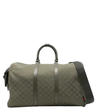 Gucci Green GG Logo Large Duffle Bag