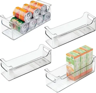 Linus Stackable Plastic Pantry Bin - Storage Bin with Handles for Cabinets or Fridge - Set of 4 - Clear at Nordstrom