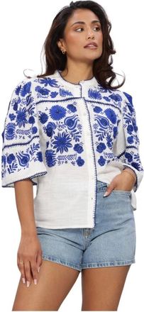 Antik Batik Overhemden, Dames, Wit, S, Linnen, Matias Blouse