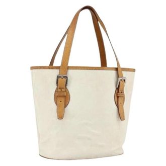 Celine Pre-owned Tote Bags, female, White, Size: ONE SIZE Pre-owned C Macadam Canvas Tote Bag