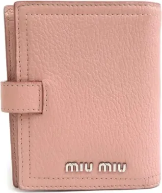 Miu Miu Pre-owned Wallets, female, Pink, Size: ONE SIZE Pre-owned Leather Wallet