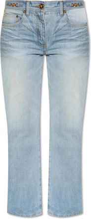 Versace Jeans met logo - Dames - Regular Fit Jeans - Blauw - W26 - Katoen - Jeans