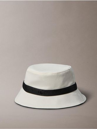 Calvin Klein Womens Canvas Bucket Hat - White/Natural