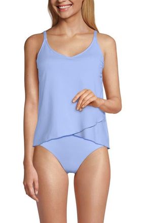 Lands End Tulip Hem Tankini Top in Soft Cloud Blue at Nordstrom, Size X-Large P