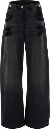 The Attico Black Wide Leg Jeans