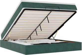 vidaXL Vidaxl - Estructura De Cama Otomana Con Colch&oacute;n Verde Oscuro 180x200 Cm