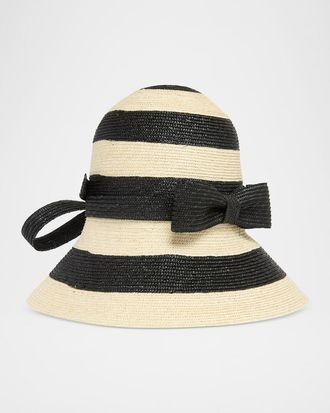 Valentino Garavani VLogo Signature Straw Cloche Hat