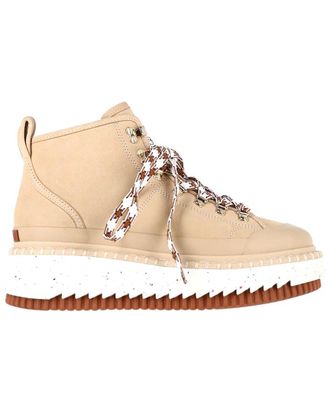 Chlo&eacute; Womens Sheep Skin Lilli Nubuck Platform Bootie (Authentic Pre-Loved)