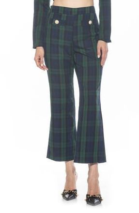 Alexia Admor Jayden Plaid Wide Leg Pants in Green Plaid at Nordstrom Rack, Size 10