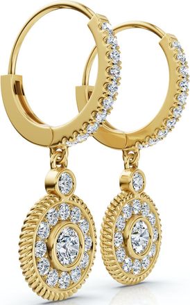 Pompeii3 3/4Ct Dangle Diamond Earrings 1 1/10 Tall Lab Grown 14k Gold EF/VS