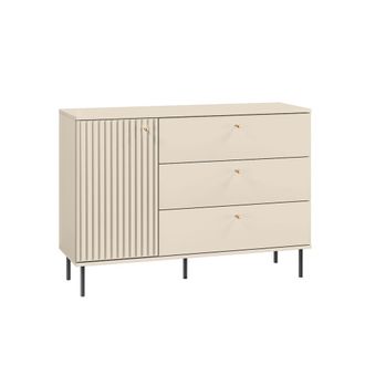 Petits Meubles Aparador 1 puerta 3 cajones estratificado Beige