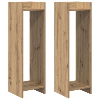 vidaXL Soporte De Plantas 2 Pcs Roble Artesanal 30 X 30 X 100 Cm Vidaxl