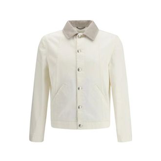 Brunello Cucinelli Heren, Jassen, Wit, Maat: 2XL Denim