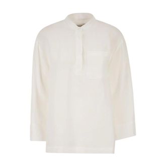 Max Mara Cantico Band Collar Shirt - Dames - Blouses & Shirts - Wit - Maat: 2XS