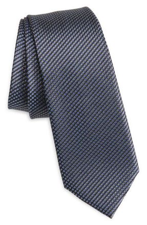 Tom Ford Micropattern Jacquard Mullberry Silk Tie in Indigo at Nordstrom