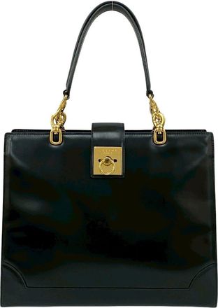 Celine Black Leather Handbag Tote Bag (Pre-Owned)